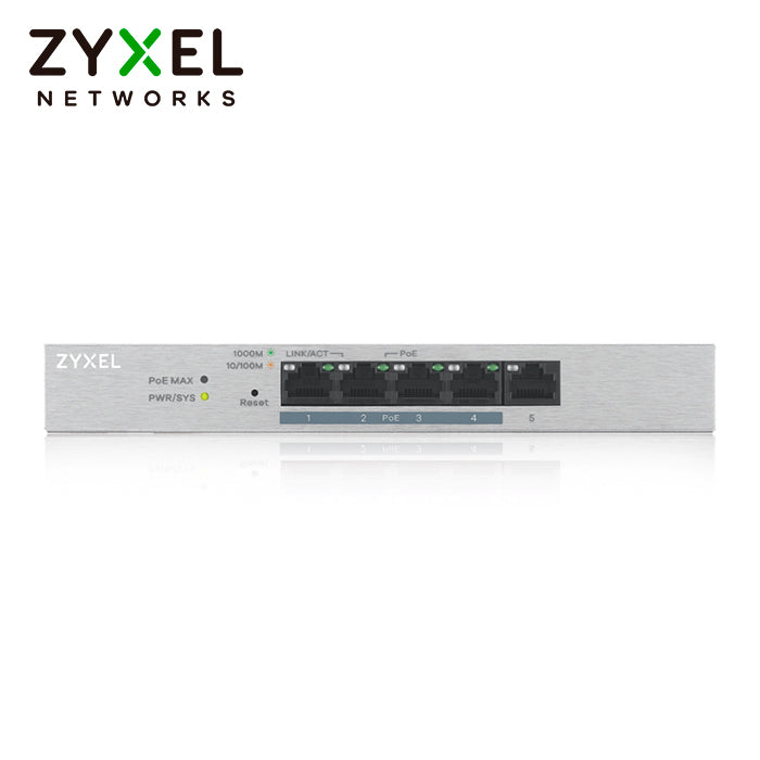 Zyxel GS1200-5HPV2 5-Port Webmanaged PoE+ Gigabit Switch | Power budget 60W