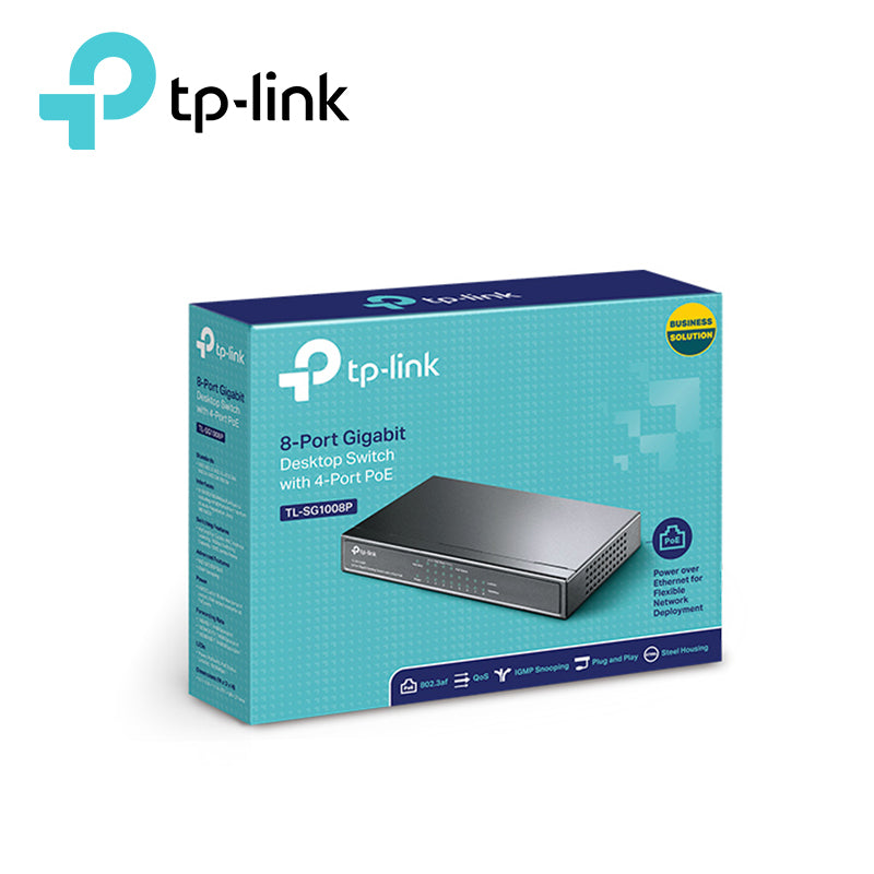 SWITCH (สวิตซ์) TP-LINK 8 PORTS TL-SG1008P GIGABIT PORT 4 PORTS POE
